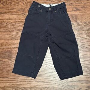 Gap baby navy cargo pants with zipper/snap closure and adjustable waist in 2T